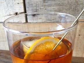 An Old Fashioned cocktail.