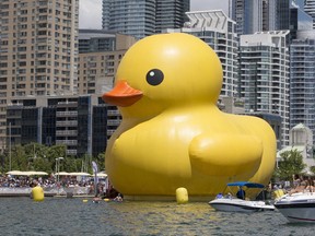 The controversial $150,000 rubber duck in Toronto Harbour on July 3, 2017. (Postmedia Network)