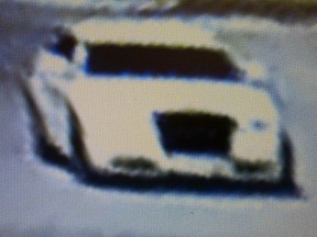 Photo of footage of the vehicle used by the suspect of the robbery at the 775 Strand Blvd Kawartha Credit Union in Kingston, Ont. on Tuesday July 4, 2017, 2017. Photo supplied by Kingston Police