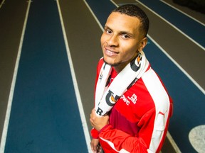 Canadian sprinter Andre De Grasse is photographed at The Dome at Louis-Riel on July 5 2017. (Darren Brown/Postmedia)