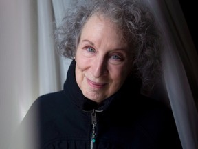 Author Margaret Atwood is pictured in a Toronto hotel room on Tuesday March 6, 2012, as she promotes the documentary film 'Payback' based on her book. (THE CANADIAN PRESS/Chris Young)