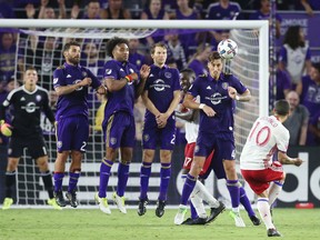 Toronto FC’s Sebastian Giovinco scores his ninth career MLS free kick on Wednesday. That’s the most in the league since 2003. (AP)