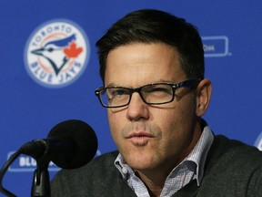 Toronto Blue Jays GM Ross Atkins at his year-end press conference in Toronto on Oct. 24, 2016. (Craig Robertson/Toronto Sun/Postmedia Network)