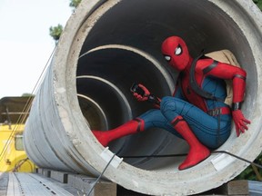 This image released by Columbia Pictures shows Tom Holland in a scene from "Spider-Man: Homecoming." (Chuck Zlotnick/Columbia Pictures-Sony via AP)