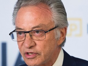 Postmedia CEO Paul Godfrey speaks during the company's annual general meeting in Toronto on Thursday, January 12, 2017. (THE CANADIAN PRESS/Nathan Denette)