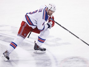 New York Rangers defenceman Kevin Klein is seen during the third period of an NHL game against the Edmonton Oilers at Rexall Place on Dec. 14, 2014. (Ian Kucerak/Edmonton Sun)