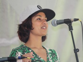 Tara Kannangara brought her groove-based indie jazz sound to Sunfest Saturday afternoon. She performs again Saturday at Victoria Park at 6:15 p.m. (CHARLIE PINKERTON/The London Free Press/Postmedia Network)