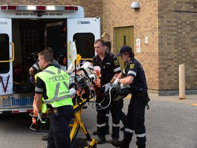 A 19-year-old man was rushed to hospital in serious condition after police say he lost control of his motorcycle and wiped out in Etobicoke on Saturday evening. (Victor Biro/Special to Toronto Sun)