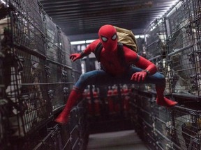 This image released by Columbia Pictures shows Tom Holland in a scene from "Spider-Man: Homecoming." (Chuck Zlotnick/Columbia Pictures-Sony via AP)