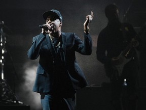 Jay Z performs during a campaign rally for Democratic presidential candidate Hillary Clinton in Cleveland, Friday, Nov. 4, 2016. (AP Photo/Matt Rourke)