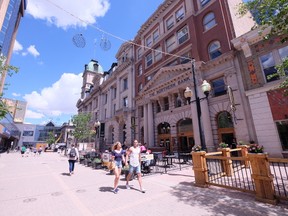 The Scarth St. Mall (officially the F.W. Hill Mall) in downtown Regina is a popular spot for strolling or a pint on the patio. JIM BYERS PHOTO