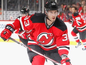 Defenceman Yohann Auvitu of the New Jersey Devils in December 2017.