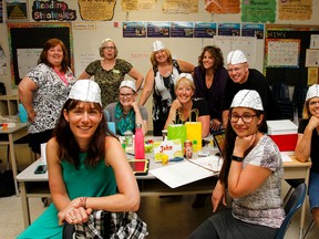 Sixty elementary teachers from across the province got the chance to spend three days at the Elementary Teachers Federation of Ontario/Limestone Teachers Local Summer Academy to learn, in this case the teachers in brain hats are participating in the well-being in the classroom session, at Lancaster Public School in Kingston, Ont. on Wednesday July 5, 2017. Julia McKay/The Whig-Standard/Postmedia Network