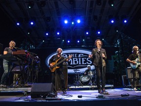 Rod Argent, from left, Jim Rodford, Steve Rodford, Colin Blunstone and Tom Toomey of The Zombies perform during the Festival d'ete de Quebec on Thursday, July 6, 2017, in Quebec City, Canada.