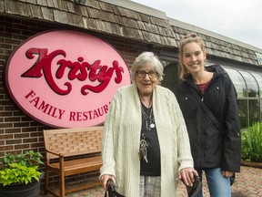 Abby Yuill, 20, with her grandmother Mary Yuill outside Kristy's restaurant on Richmond Road. Abby has been a regular at Kristy's  since her first birthday party was held there.