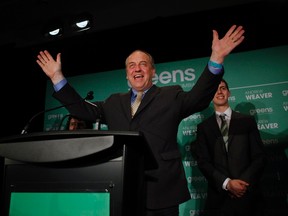 B.C. Green party leader Andrew Weaver speaks to supporters at election headquarters at the Delta Ocean Pointe on election night in Victoria, B.C., on , Wednesday, May 10, 2017. THE CANADIAN PRESS/Chad Hipolito