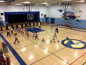 Some 50 young basketball enthusiasts from the Greater Sudbury fine-tune their skills during the Franco Basket Camp organized by the Conseil scolaire catholique du Nouvel-Ontario and being held at College Notre Dame, 100 Levis St., July 10-14, 2017. Photo supplied