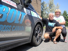 Buddy Boyd and Barb Hetherington are driving across Canada in their electric Chevy Bolt.