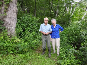 Wayne Lowrie/The Recorder and Times
Douglas and Blu Mackintosh on their property that has been perserved in the land trust.