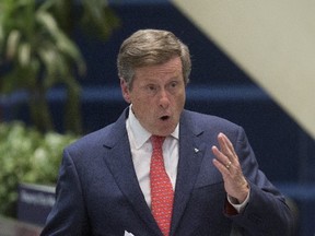 Mayor John Tory speaks during a council meeting on July 4, 2017. (CRAIG ROBERTSON/TORONTO SUN)