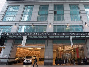 The entrance to Toronto's Trump International Hotel and Tower is shown in this Dec. 9, 2015, file photo. THE CANADIAN PRESS/Graeme Roy
