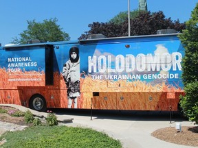 The National Holdomor Awareness Tour mobile classroom came to Sarnia on July 5th, to raise awareness about the man-made famine that took millions of lives in Ukraine during the early 1930s.
CARL HNATYSHYN/SARNIA THIS WEEK