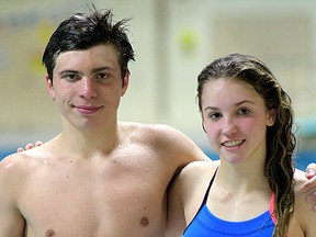 Tillsonburg swimmers Dalton Sanderson and Amy Meharg.
