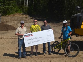 Pembina Pipelines donated $50,000 towards a new mountain bike park in Whitecourt on July 4.