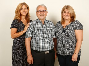 Jim Antonopoulos of Jimmy the Greek restaurants and his daughters Toula (L) and Tina (R) on Thursday July 6, 2017. Jack Boland/Toronto Sun/Postmedia Network
Jack Boland, Jack Boland/Toronto Sun