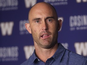 Toronto Argonauts quarterback Ricky Ray speaks with media at Investors Group Field in Winnipeg on Wed., July 12, 2017, ahead of its CFL game Thursday against the Winnipeg Blue Bombers. Kevin King/Winnipeg Sun/Postmedia Network