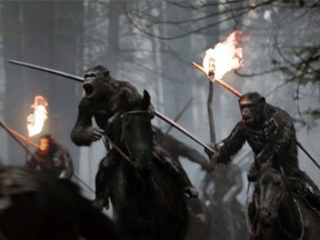 This image released by Twentieth Century Fox shows a scene from, 'War for the Planet of the Apes.' (Twentieth Century Fox via AP)