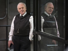 This image released by HBO shows Anthony Hopkins in a scene from, "Westworld." The program was nominated for an Emmy Award for outstanding drama series on Thursday, July 13, 2017. The Emmy Awards ceremony, airing Sept. 17 on CBS, will be hosted by Stephen Colbert. (John P. Johnson/HBO via AP)