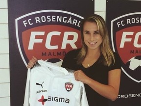 Sudbury's Jenna Hellstrom has begun her pro soccer career in Sweden. Supplied photo