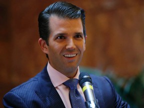 Donald Trump Jr. is pictured at Trump Tower in New York in this June 5, 2017 file photo.  (AP Photo/Kathy Willens, File)