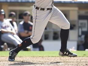 Mikie Mahtook of the Detroit Tigers. (DENIS POROY/Getty Images)