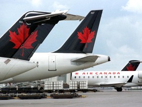 Air Canada planes grounded at the Toronto's Pearson Airport. (Getty)