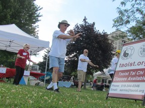 Members of the Taoist Tai Chi Society's Sarnia Branch demonstrate a set during last summer's Hobbyfest in Centennial Park. Hobbyfest returns to the waterfront park Sunday, 10 a.m. to 3 p.m. (File photo)