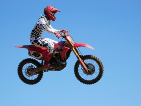 Honda Canada GDR Fox's Colton Facciotti in the second MX1 moto Sunday, July 9, at Gopher Dunes, in Round 5 of the Rockstar Energy Drink Motocross Nationals. Facciotti won the first MX1 moto of the day, and was 8th in the second for a 4th place overall.