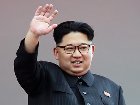 In this May 10, 2016, file photo, North Korean leader Kim Jong Un waves at parade participants at the Kim Il Sung Square in Pyongyang, North Korea. (AP Photo/Wong Maye-E, File)