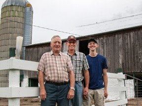 Taylor Bertelink/The Intelligencer
Fron left: Doug, Jim and Les Brownson are three generations of farmers. Bownsonlea Farm started in 1966 and has been thriving ever since.