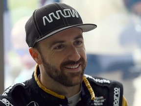 James Hinchcliffe talks to fans during practice day during the Honda Indy in Toronto on Friday July 14, 2017. (Dave Abel/Toronto Sun/Postmedia Network)