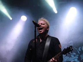 The Offspring lead singer, Dexter Holland, performs at Rock the Park in Harris Park on Saturday night (Shalu Mehta/The London Free Press).