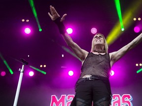 Josh Ramsay plays with his band Marianas Trench at Rock The Park in London, Ont. on Sunday July 16, 2017. (DEREK RUTTAN, The London Free Press)