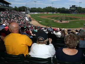 The Winnipeg Goldeyes face the Kansas City T-Bones in American Association baseball action at Shaw Park in Winnipeg on Sun., July 16, 2017. Shaw Park is among the venues for the Canada Summer Games. Kevin King/Winnipeg Sun/Postmedia Network