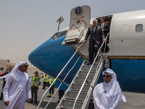U.S. Secretary of State, Rex Tillerson, arrives to Doha, Qatar, on Thursday, July 13, 2017. The top U.S. diplomat wrapped up his first foray in shuttle diplomacy on Thursday with little sign of progress in breaking a deadlock between Qatar and four Arab neighbors that are isolating it. ( Trevor T. McBride/U.S. State Department via AP)