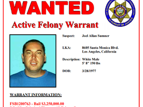 Joel Sumner wanted poster. (San Bernardino County District Attorney's Office)