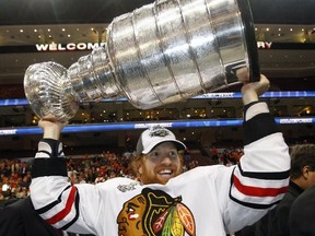 Defenseman Brian Campbell is retiring at age 38 after playing 17 NHL seasons and winning the Stanley Cup with the Chicago Blackhawks in 2010. Campbell announced his retirement Monday, July 17, 2017. (Kathy Willens/AP Photo/Files)
