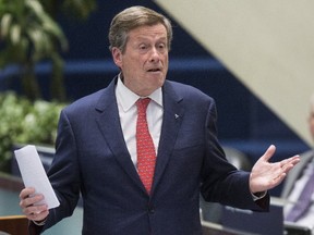 Mayor John Tory at Toronto City Hall. (Craig Robertson/Toronto Sun)