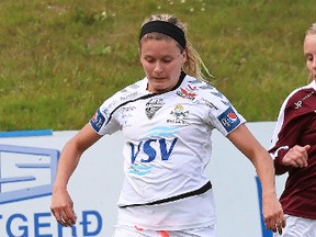 Cloe Lacasse is now in her third season of professional soccer in Iceland with IBV in the Urvalsdeild League. IBV photo