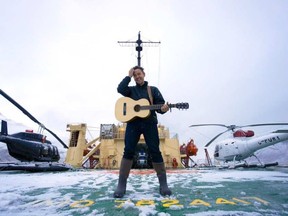 Singer-songwriter Danny Michel aboard the Khlebnikov icebreaker AARON TANG